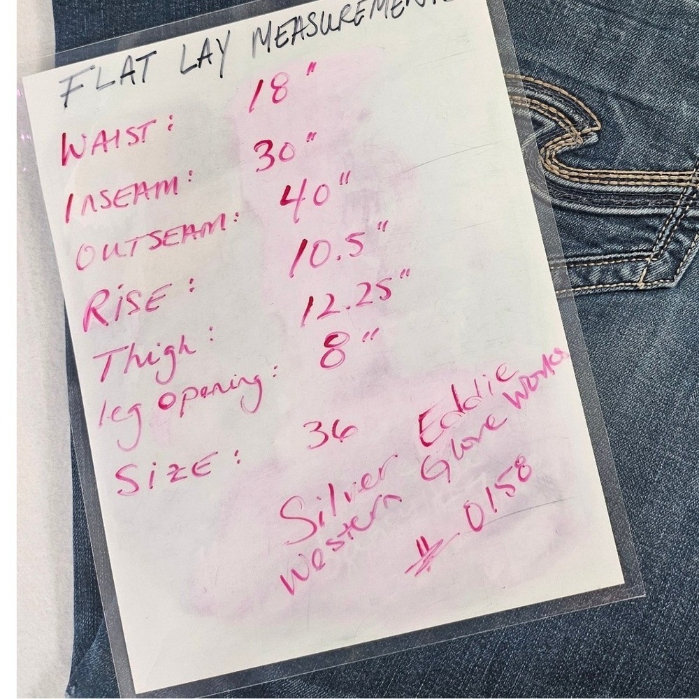 Silver Jeans Co Eddie Relaxed Fit Jeans Mens Size 36 Medium Wash Work Worn - Picture 8 of 16